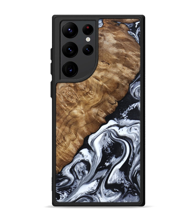 Galaxy S22 Ultra Wood Phone Case - Jayson (Black & White, 802178)