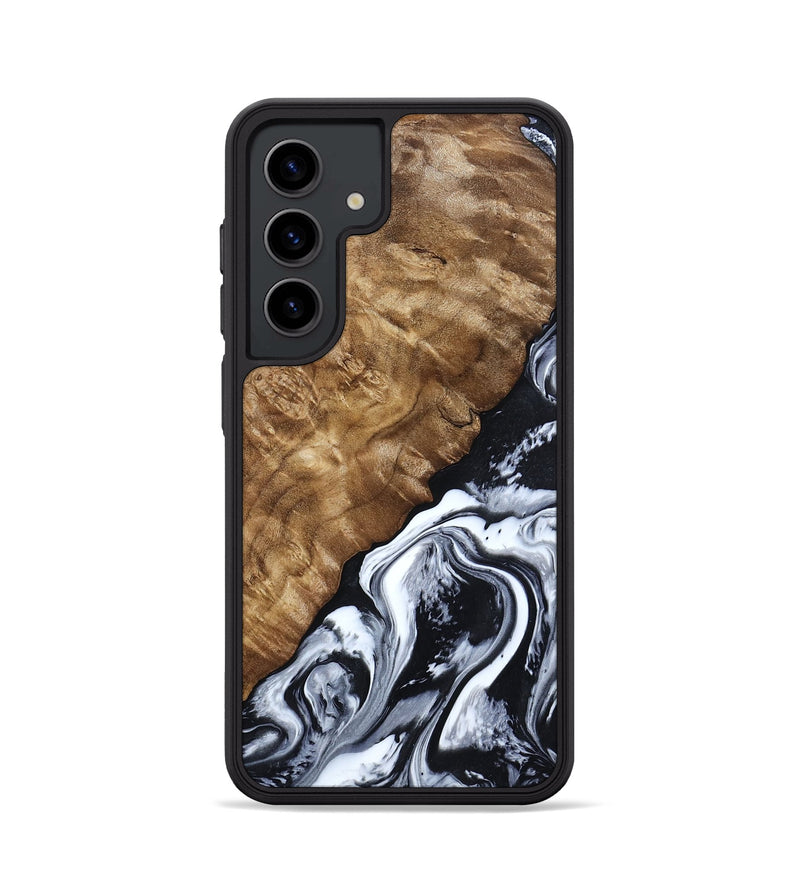 Galaxy S24 Wood Phone Case - Jayson (Black & White, 802178)