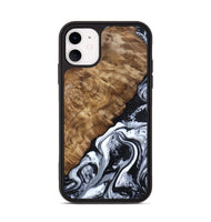 iPhone 11 Wood Phone Case - Jayson (Black & White, 802178)