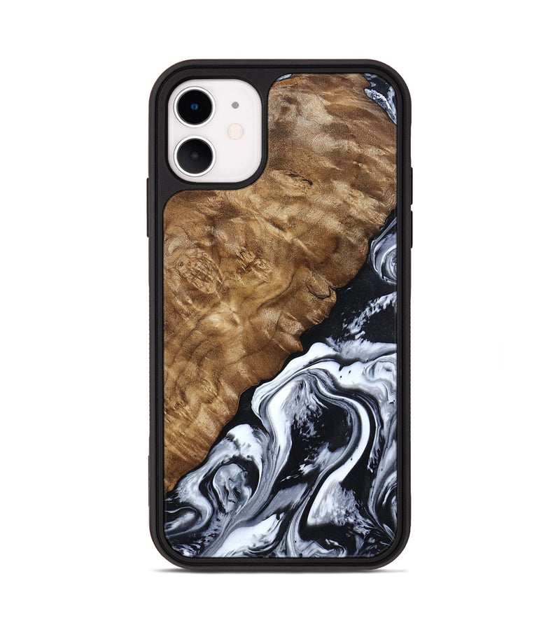iPhone 11 Wood Phone Case - Jayson (Black & White, 802178)