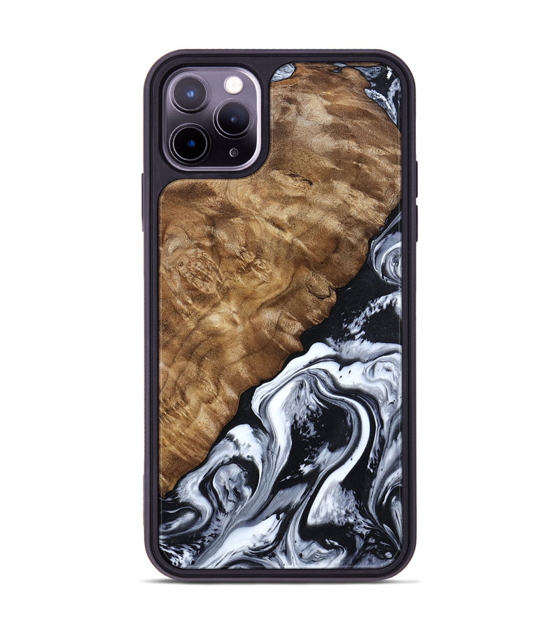 iPhone 11 Pro Max Wood Phone Case - Jayson (Black & White, 802178)