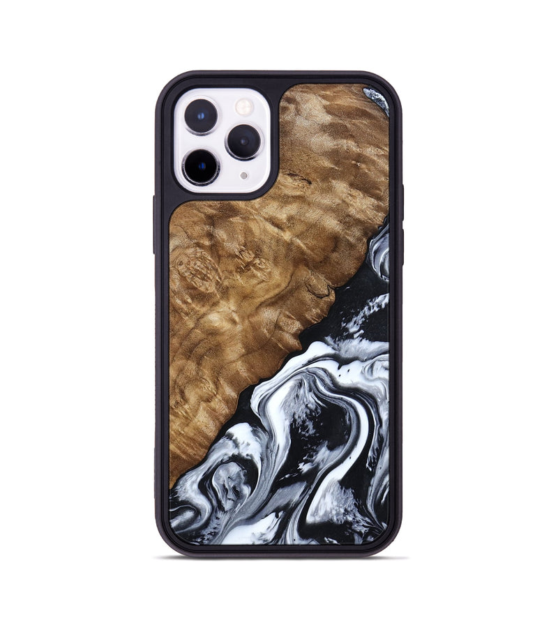 iPhone 11 Pro Wood Phone Case - Jayson (Black & White, 802178)