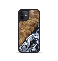 iPhone 12 mini Wood Phone Case - Jayson (Black & White, 802178)
