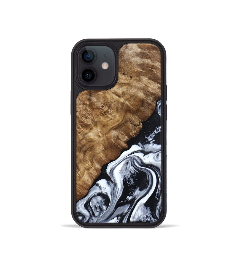 iPhone 12 mini Wood Phone Case - Jayson (Black & White, 802178)