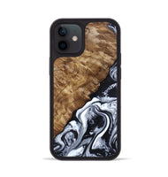 iPhone 12 Wood Phone Case - Jayson (Black & White, 802178)