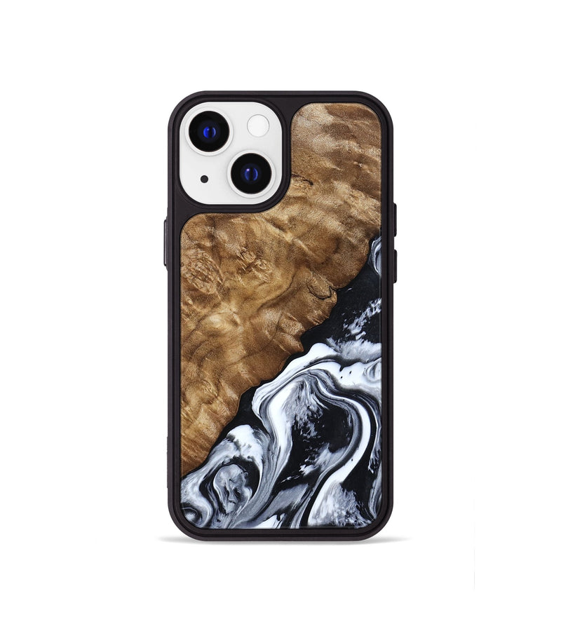 iPhone 13 mini Wood Phone Case - Jayson (Black & White, 802178)