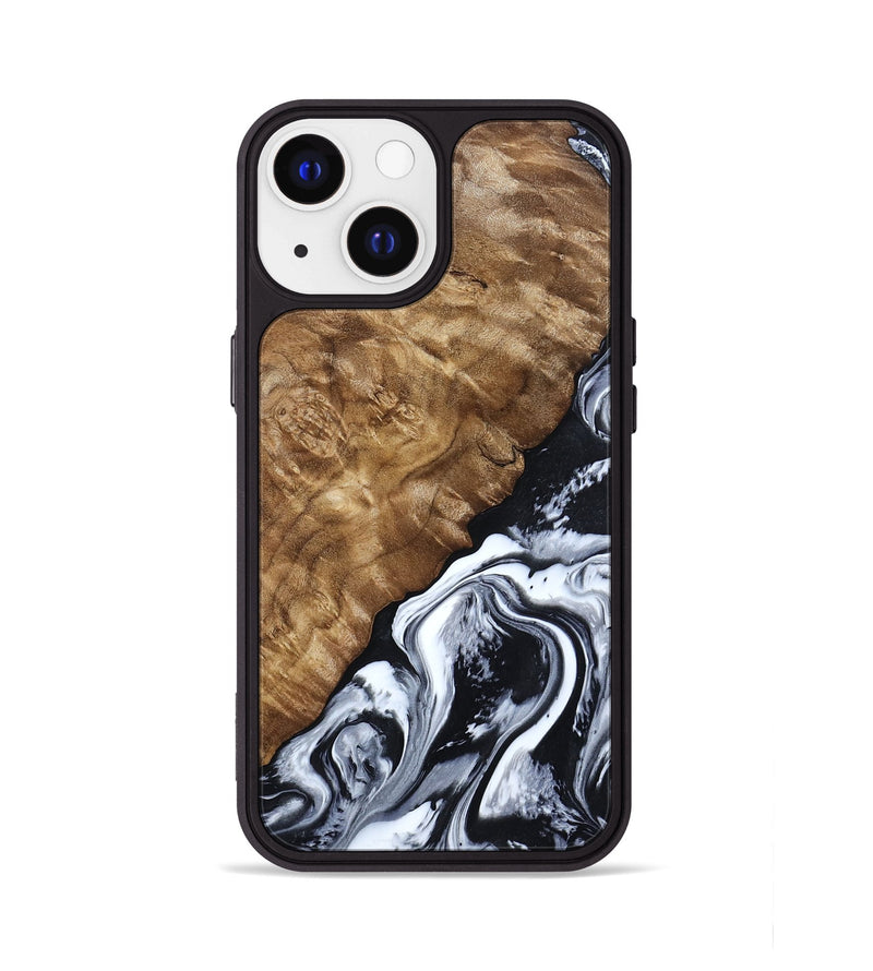 iPhone 13 Wood Phone Case - Jayson (Black & White, 802178)