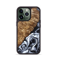 iPhone 13 Pro Wood Phone Case - Jayson (Black & White, 802178)