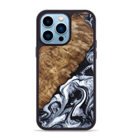 iPhone 14 Pro Max Wood Phone Case - Jayson (Black & White, 802178)