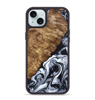 iPhone 15 Plus Wood Phone Case - Jayson (Black & White, 802178)