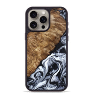 iPhone 15 Pro Max Wood Phone Case - Jayson (Black & White, 802178)