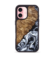 iPhone 16 Wood Phone Case - Jayson (Black & White, 802178)
