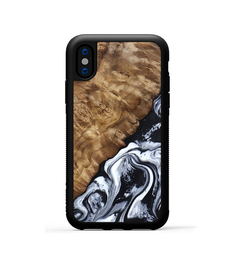 iPhone Xs Wood Phone Case - Jayson (Black & White, 802178)