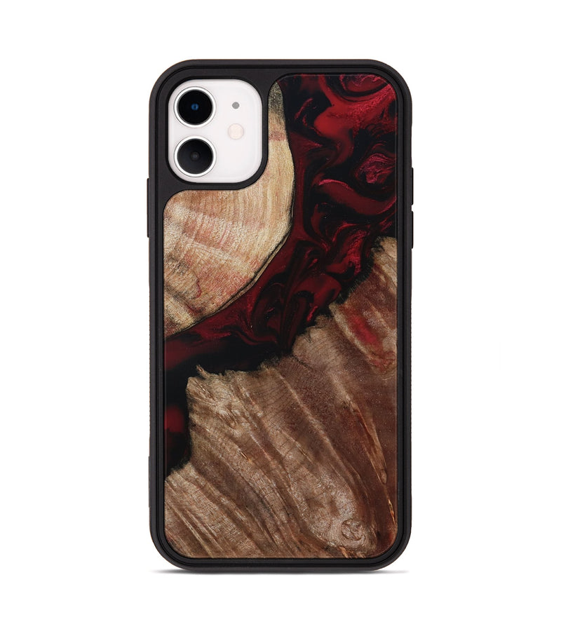iPhone 11 Wood Phone Case - Docia (Red, 802183)