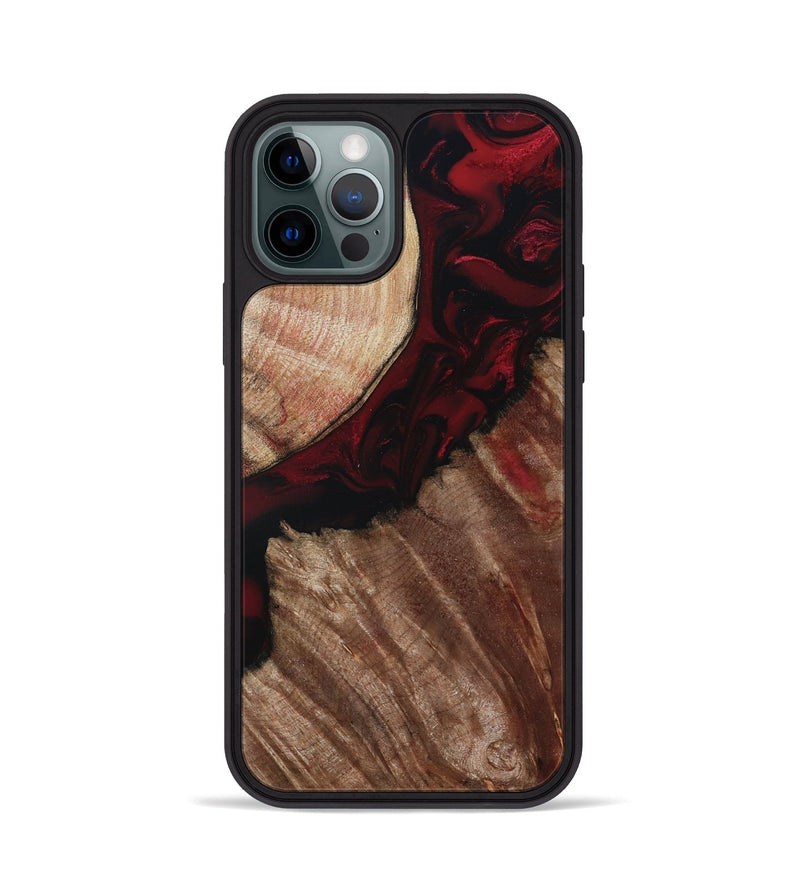 iPhone 12 Pro Wood Phone Case - Docia (Red, 802183)