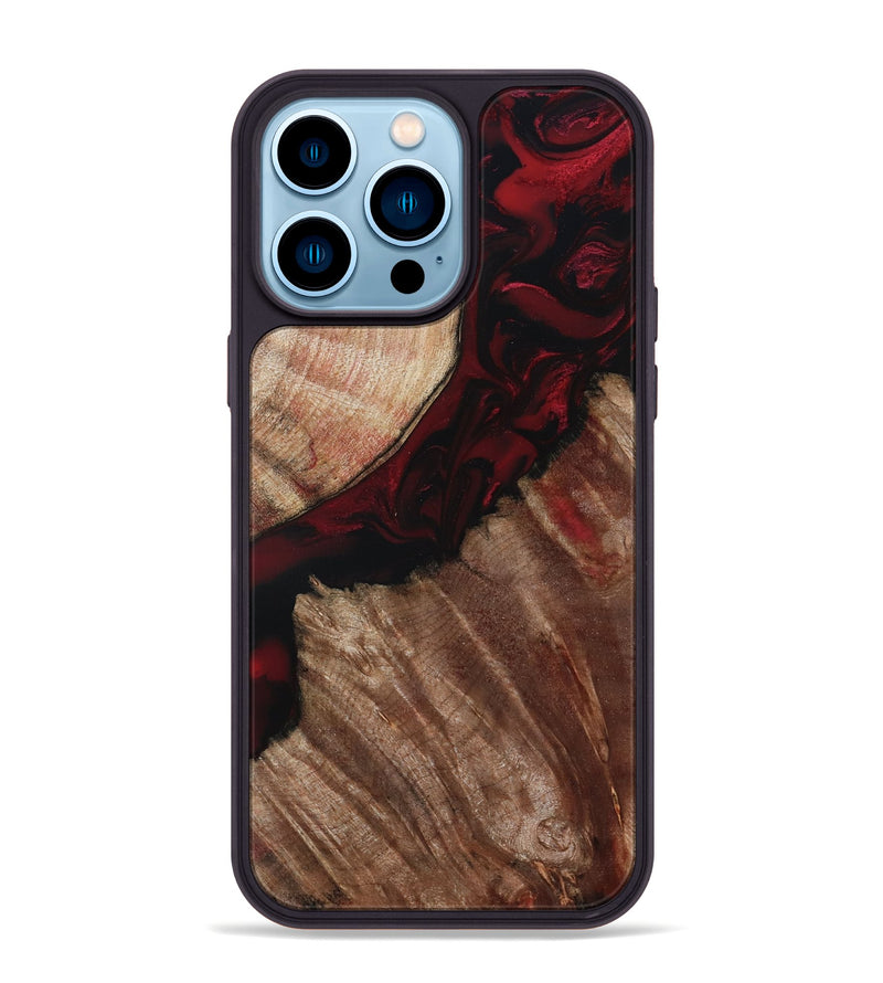 iPhone 14 Pro Max Wood Phone Case - Docia (Red, 802183)