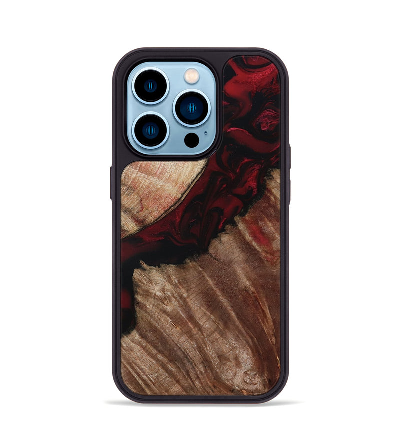 iPhone 14 Pro Wood Phone Case - Docia (Red, 802183)
