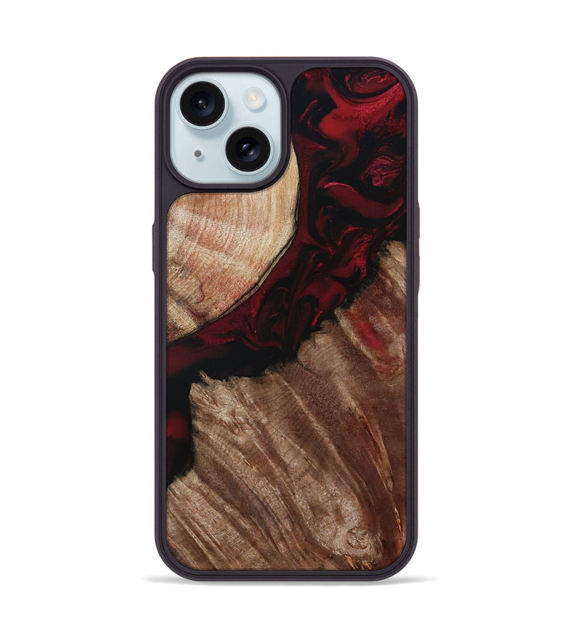 iPhone 15 Wood Phone Case - Docia (Red, 802183)