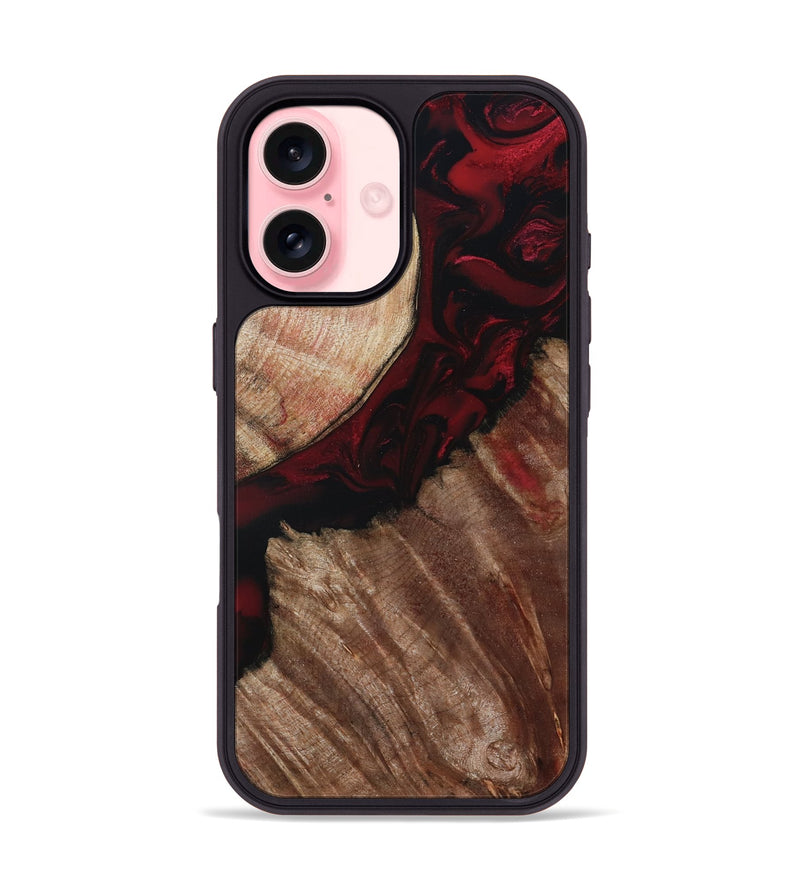iPhone 16 Wood Phone Case - Docia (Red, 802183)
