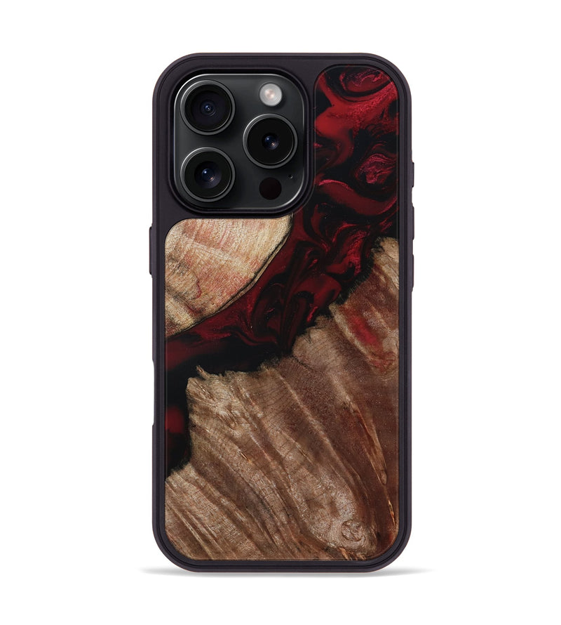 iPhone 16 Pro Wood Phone Case - Docia (Red, 802183)
