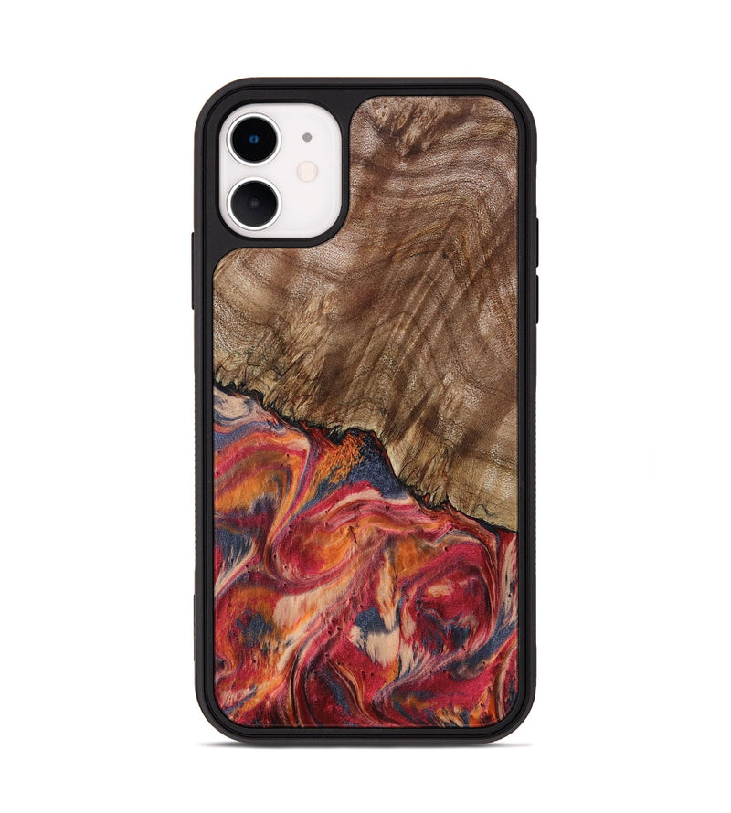 iPhone 11 Wood Phone Case - Aries (Red, 802184)