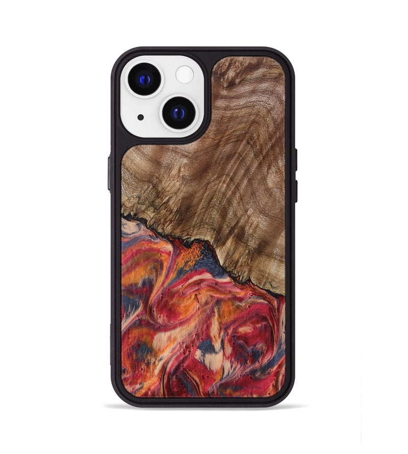 iPhone 13 Wood Phone Case - Aries (Red, 802184)
