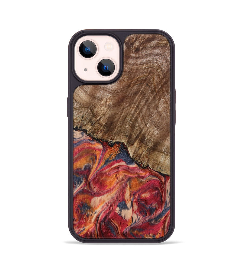 iPhone 14 Wood Phone Case - Aries (Red, 802184)