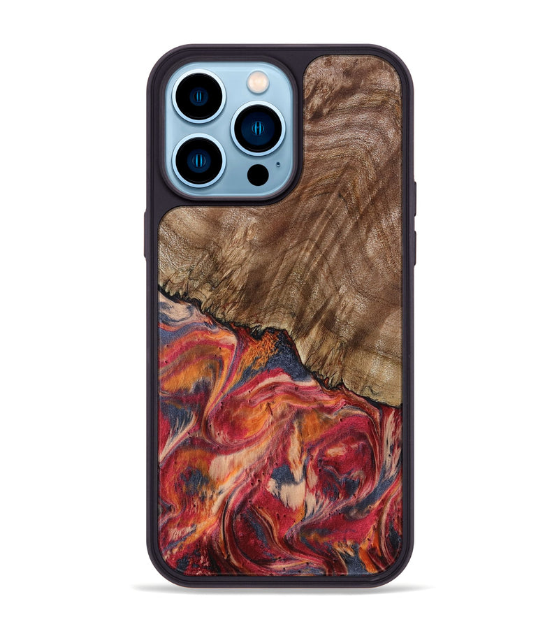 iPhone 14 Pro Max Wood Phone Case - Aries (Red, 802184)