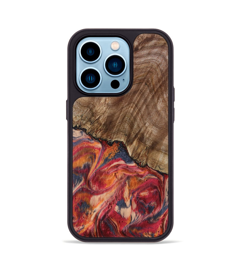 iPhone 14 Pro Wood Phone Case - Aries (Red, 802184)