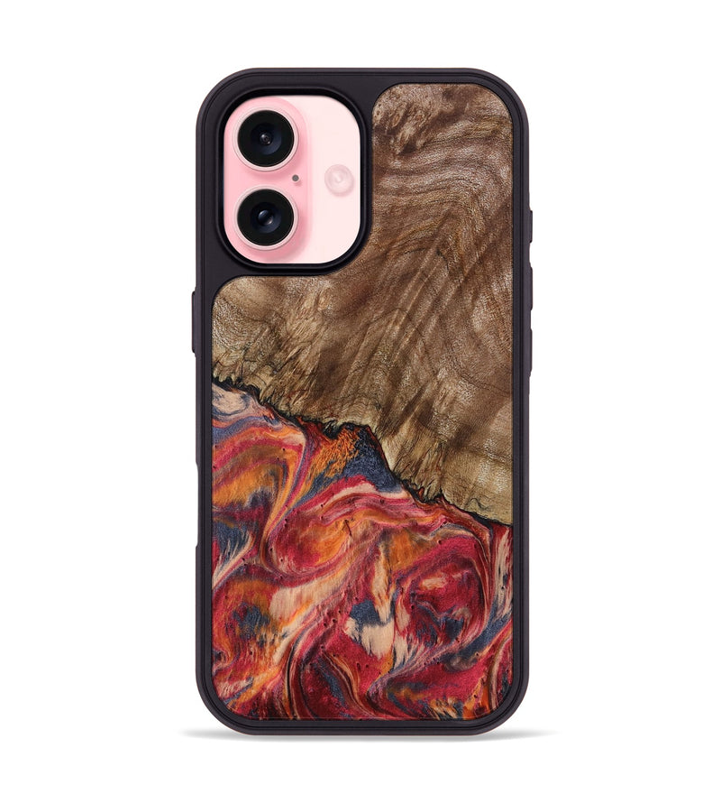 iPhone 16 Wood Phone Case - Aries (Red, 802184)
