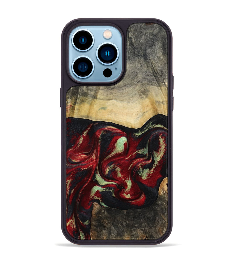 iPhone 14 Pro Max Wood Phone Case - Stewart (Red, 802185)