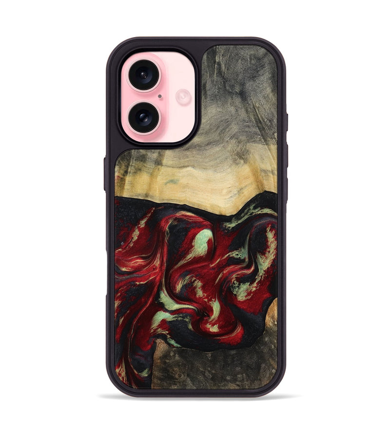 iPhone 16 Wood Phone Case - Stewart (Red, 802185)
