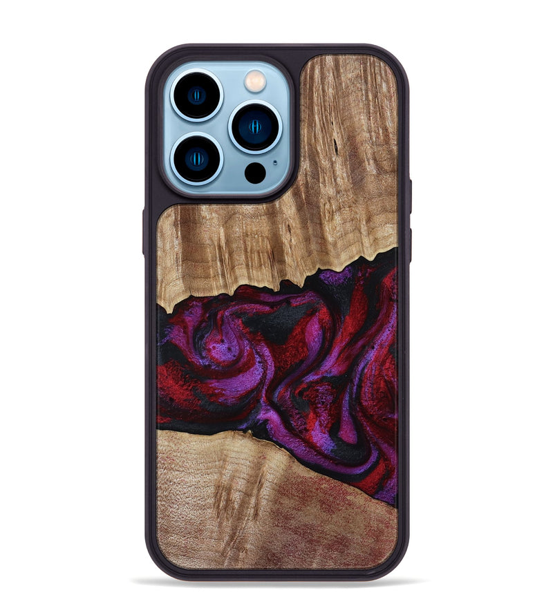 iPhone 14 Pro Max Wood Phone Case - Shyann (Red, 802186)