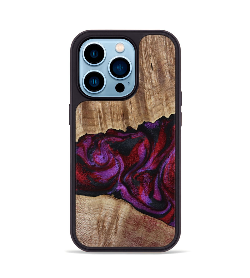 iPhone 14 Pro Wood Phone Case - Shyann (Red, 802186)