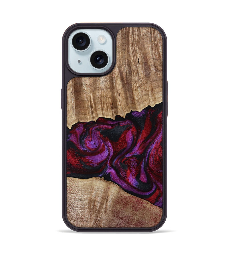 iPhone 15 Wood Phone Case - Shyann (Red, 802186)