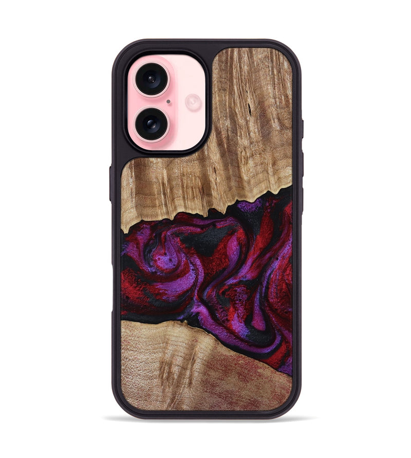 iPhone 16 Wood Phone Case - Shyann (Red, 802186)
