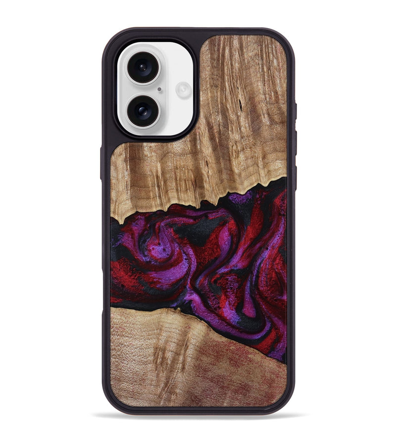 iPhone 16 Plus Wood Phone Case - Shyann (Red, 802186)