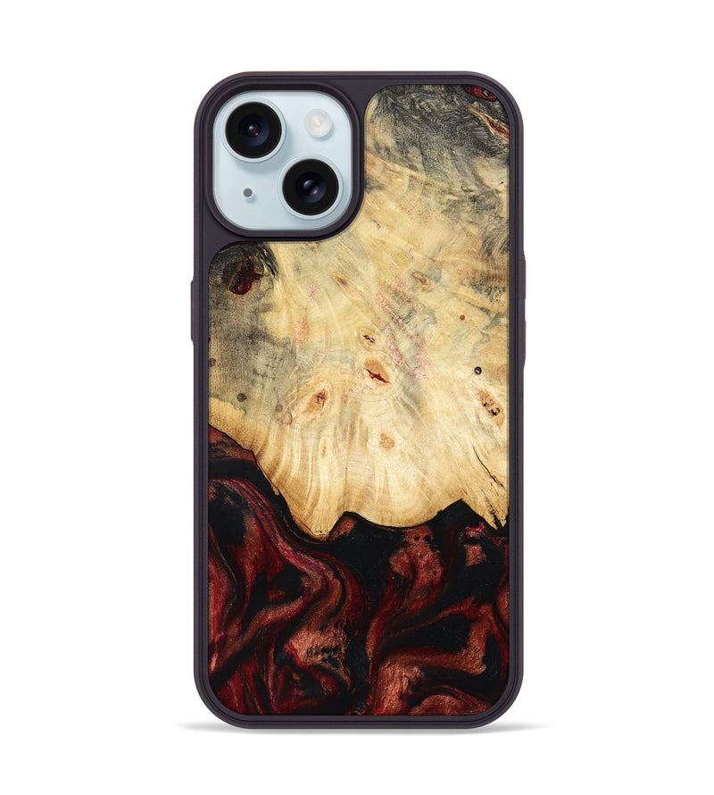 iPhone 15 Wood Phone Case - Glenna (Red, 802187)