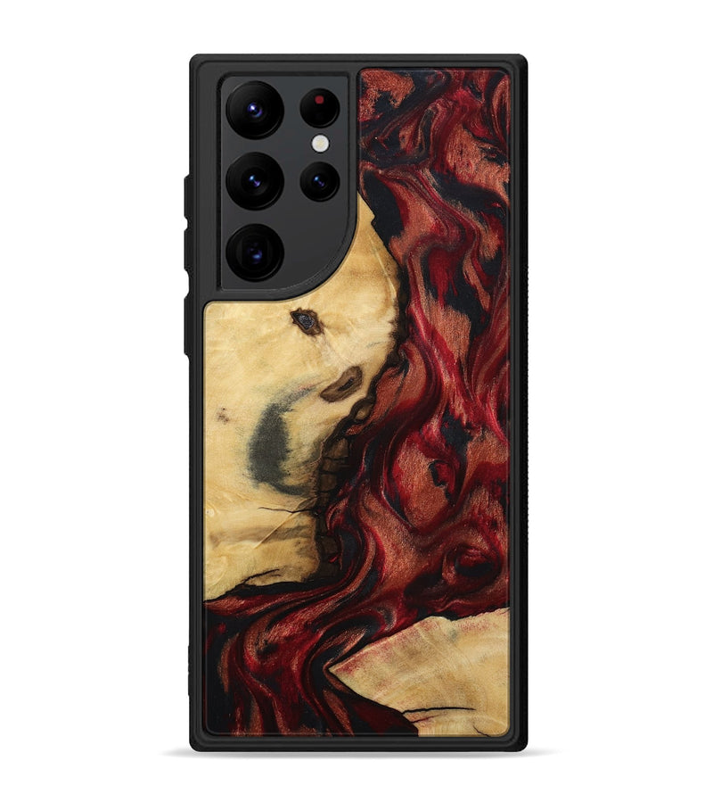 Galaxy S22 Ultra Wood Phone Case - Lutie (Red, 802188)