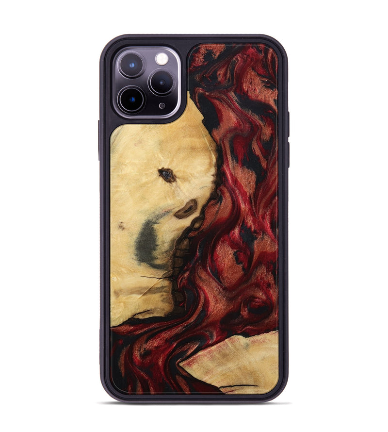 iPhone 11 Pro Max Wood Phone Case - Lutie (Red, 802188)