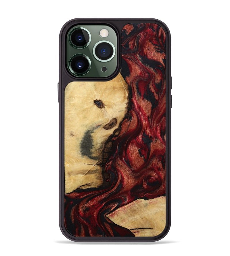 iPhone 13 Pro Max Wood Phone Case - Lutie (Red, 802188)