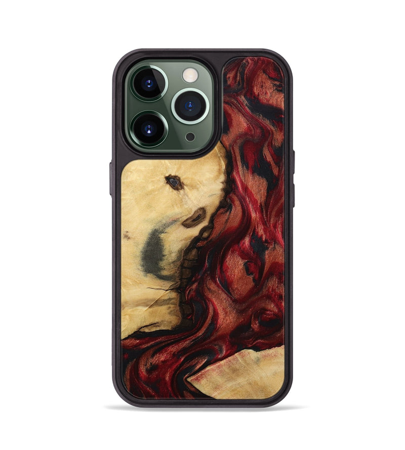 iPhone 13 Pro Wood Phone Case - Lutie (Red, 802188)