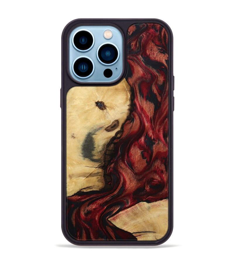 iPhone 14 Pro Max Wood Phone Case - Lutie (Red, 802188)