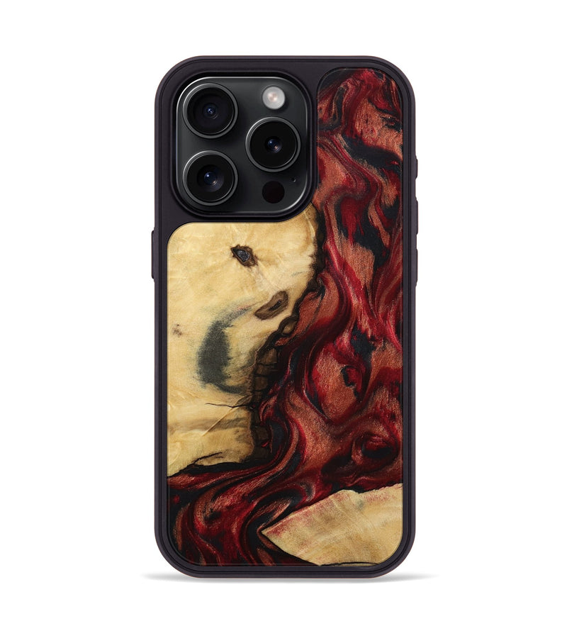 iPhone 15 Pro Wood Phone Case - Lutie (Red, 802188)