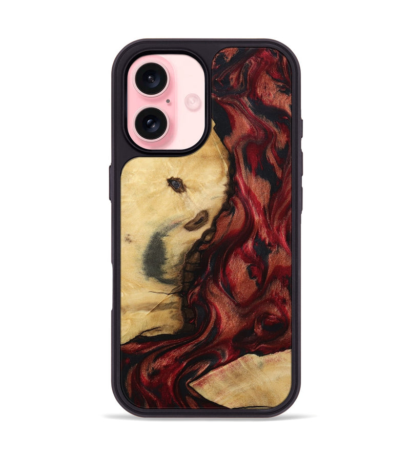 iPhone 16 Wood Phone Case - Lutie (Red, 802188)