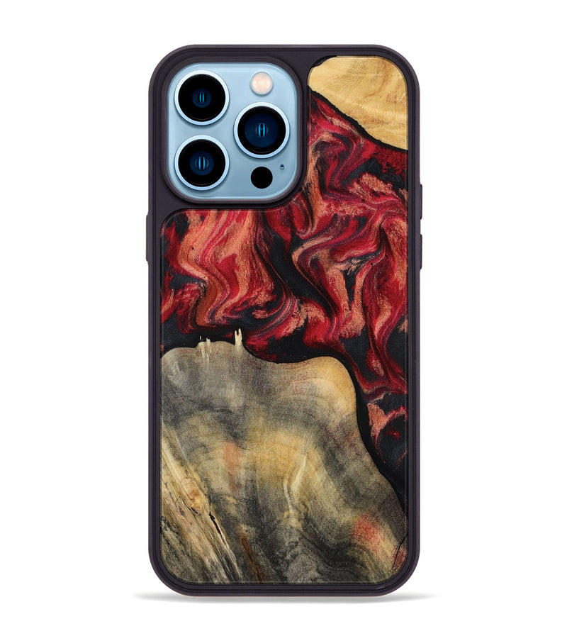 iPhone 14 Pro Max Wood Phone Case - Randy (Red, 802189)