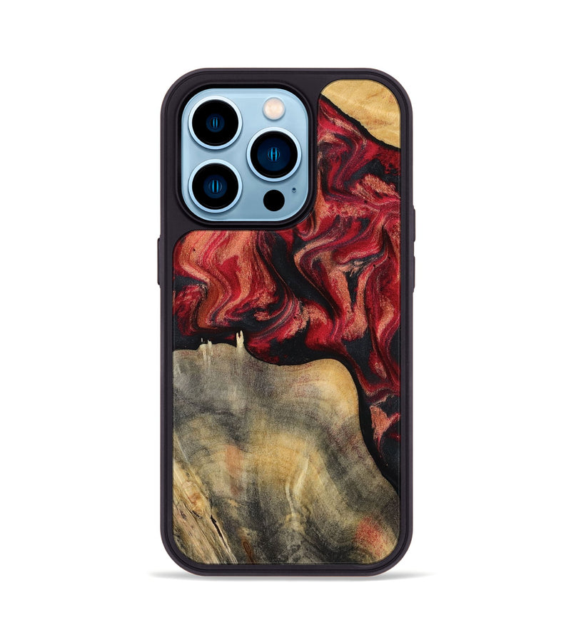 iPhone 14 Pro Wood Phone Case - Randy (Red, 802189)