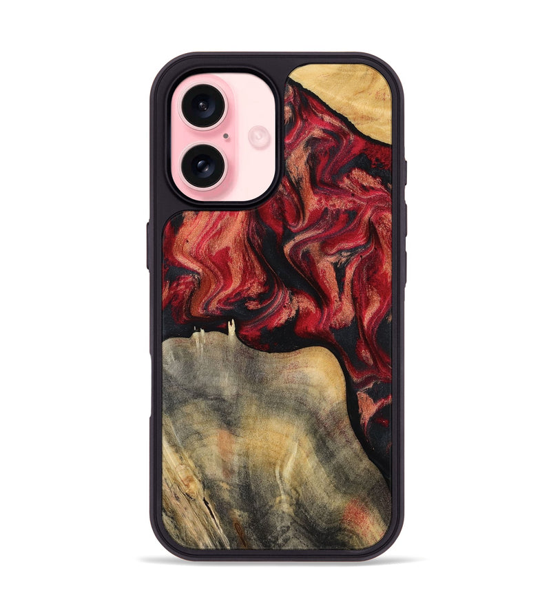 iPhone 16 Wood Phone Case - Randy (Red, 802189)