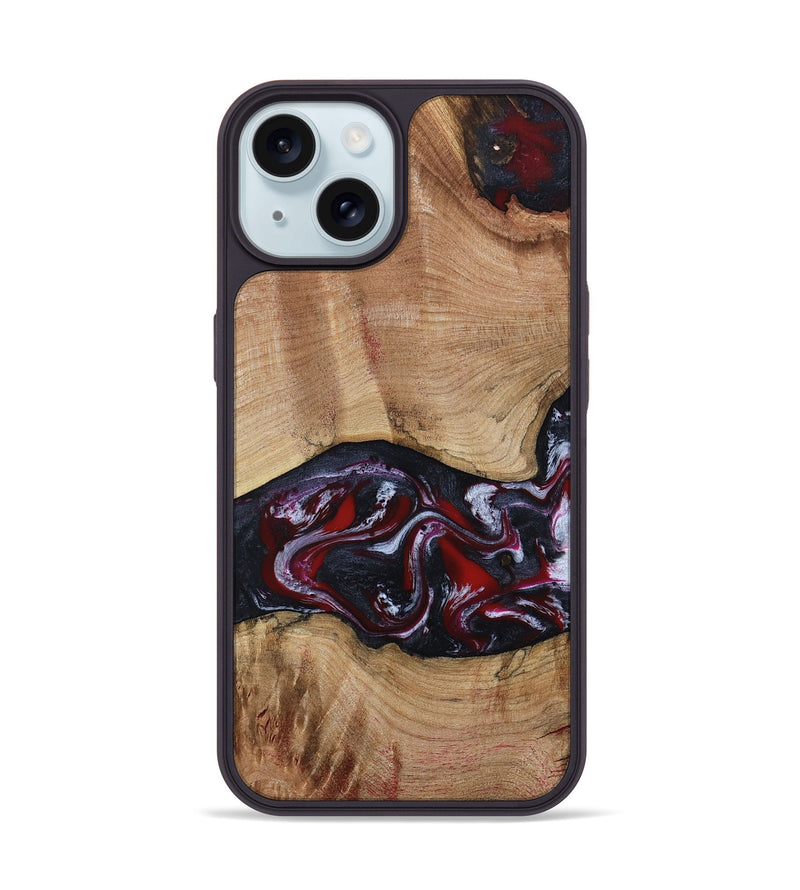 iPhone 15 Wood Phone Case - Jair (Red, 802190)