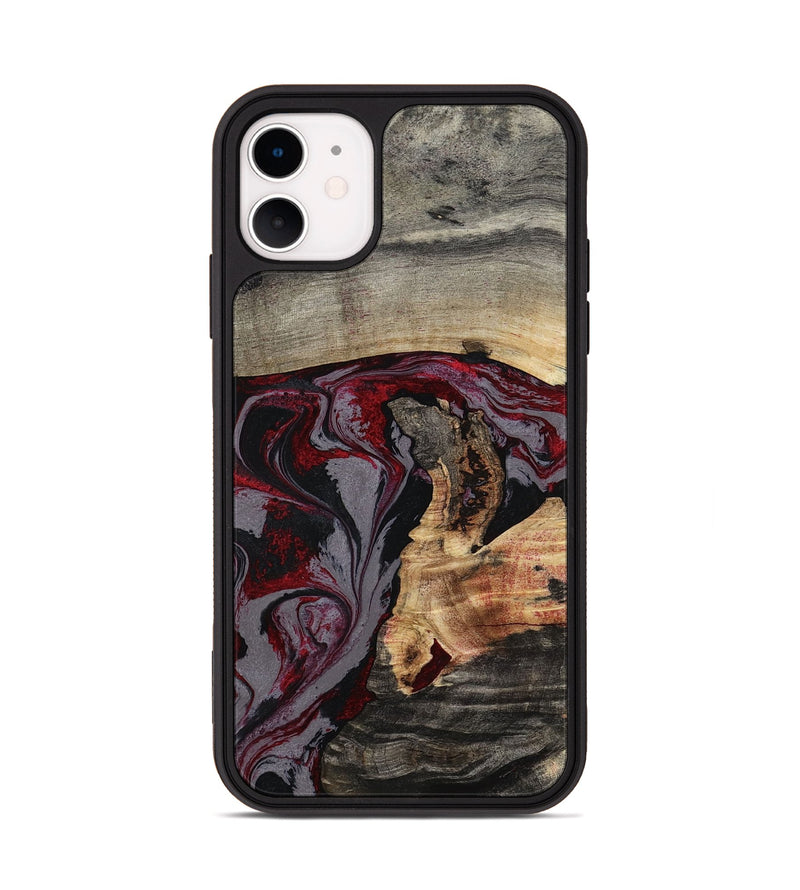 iPhone 11 Wood Phone Case - Velvet (Red, 802191)